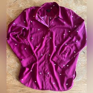 Talbot’s romantic dark and light pink button up, Women’s Large